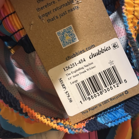 Chubbies Exploding Nacho 5.5” 2 in 1 short size Large - Picture 8 of 9